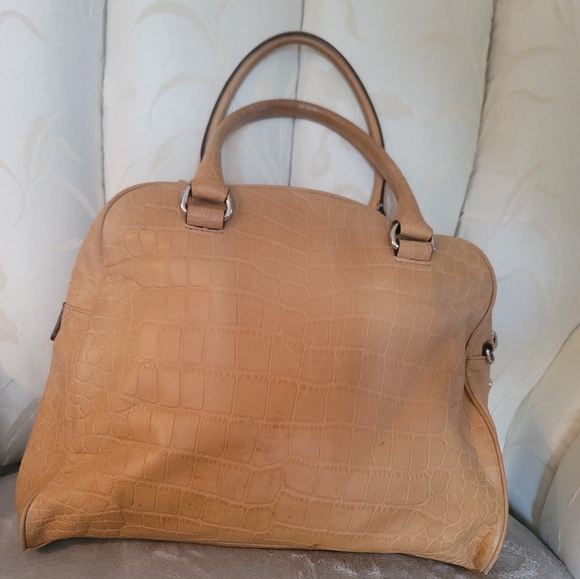 Michael Kors Key Lock Camel Leather Satchel - Picture 7 of 10